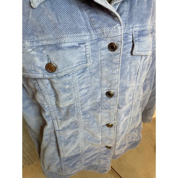 Vintage Light Blue Corduroy Snap Front Jacket Sz M - Picture 4 of 10